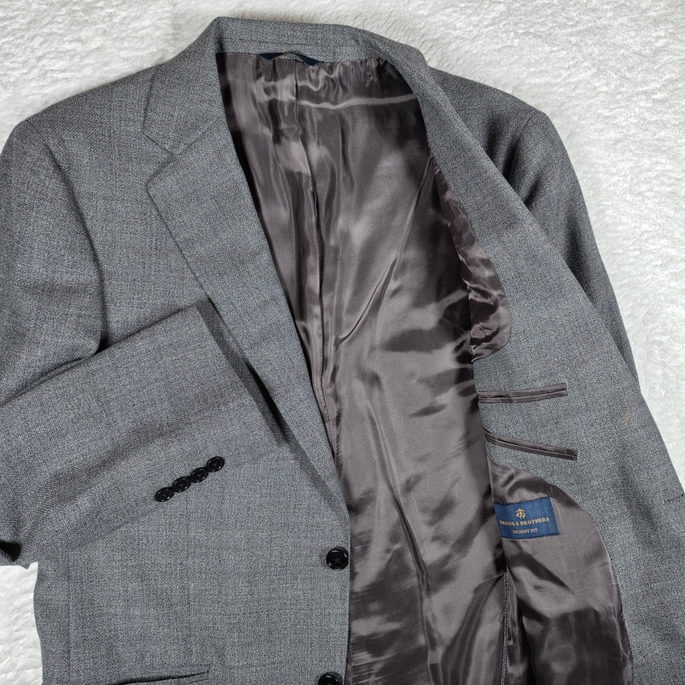 NEW Brooks Brothers Regent Fit Mens 40S Grey Wool L/S 2-Button Up Blazer Sport